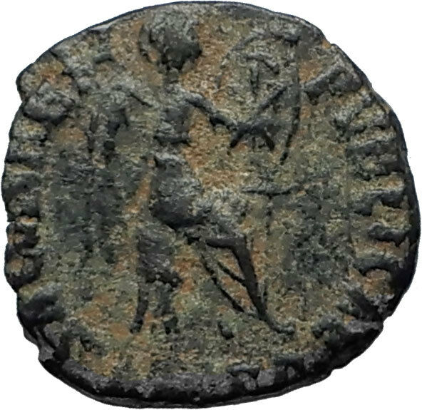 EUDOXIA Arcadius Wife 401AD Authentic Ancient Roman Coin VICTORY CHI-RHO i67286