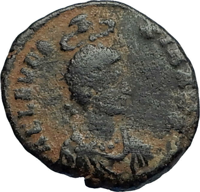 EUDOXIA Arcadius Wife 400AD Authentic Ancient Roman Coin GOD's HAND CROSS i67756