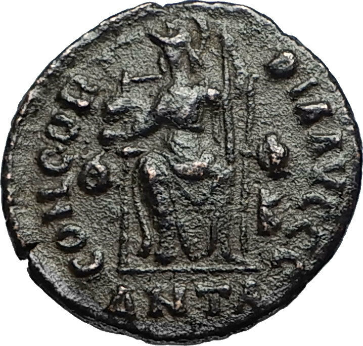 GRATIAN Original 378AD Antioch Authentic Ancient Roman Coin Rome as Roma i67582