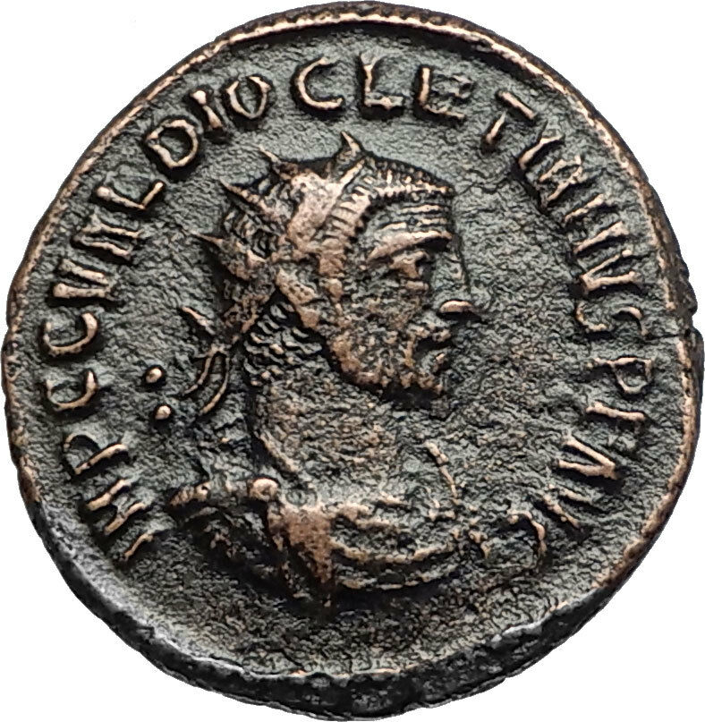 DIOCLETIAN Authentic Ancient 285AD Roman Antioch Coin JUPITER & HERCULES i67424