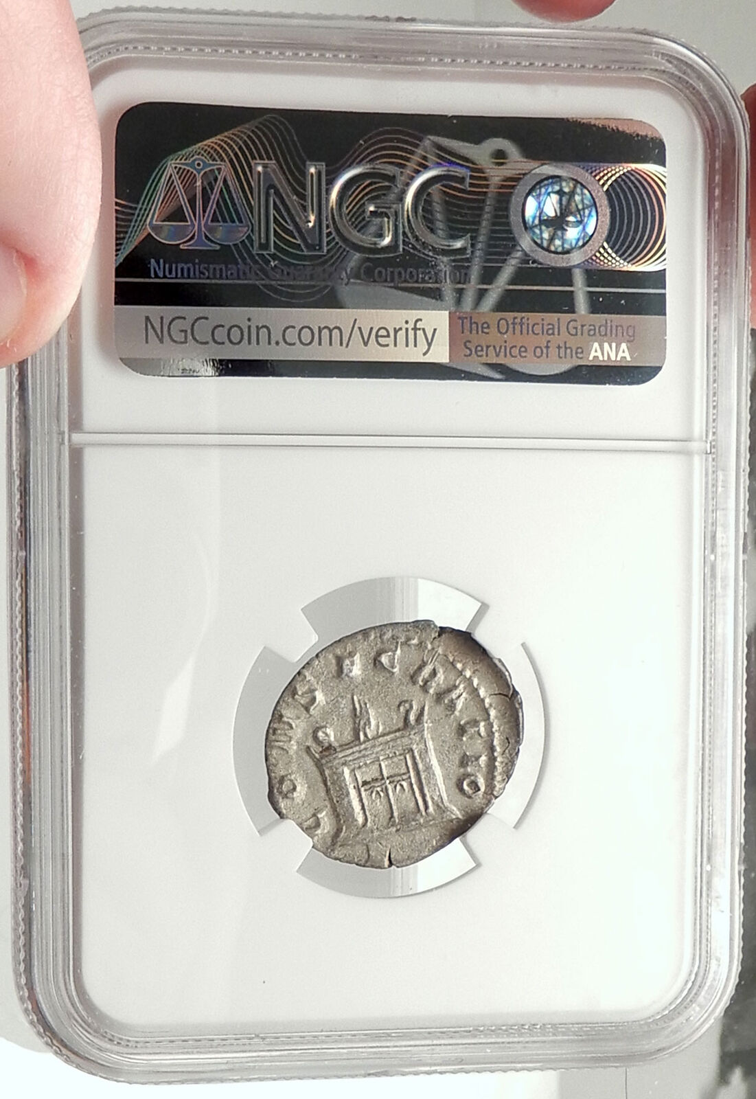 Divus TRAJAN Authentic Ancient Silver 250AD Roman Coin TRAJAN DECIUS NGC i68411