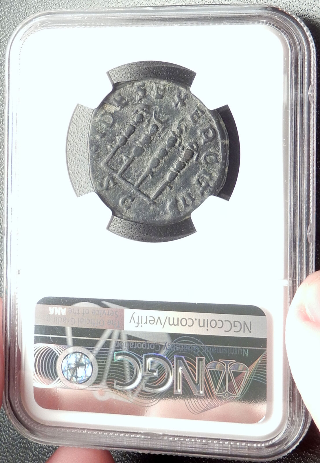 PHILIP I the Arab Ancient 244AD Rome Sestertius Coin Legion STANDARDS NGC i68406