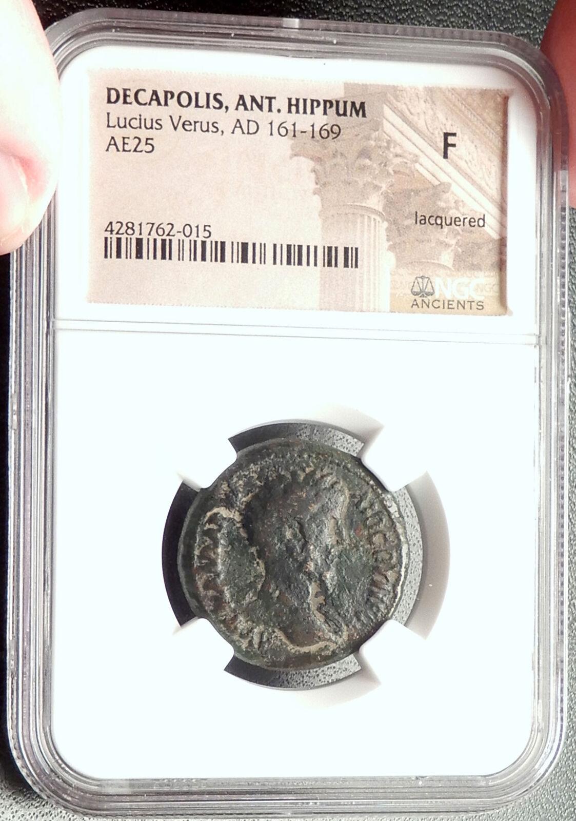 LUCIUS VERUS 161AD Hippos Decapolis Jerusalem Area Ancient Roman Coin NGC i68414