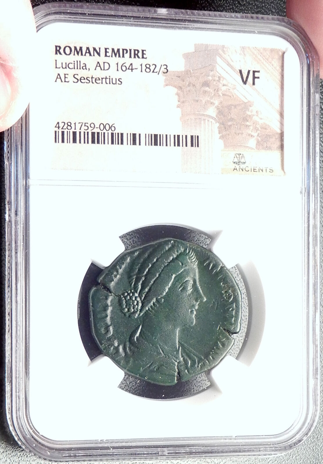 LUCILLA wife of Lucius Verus 161AD Rome Sestertius Ancient Roman Coin NGC i68715