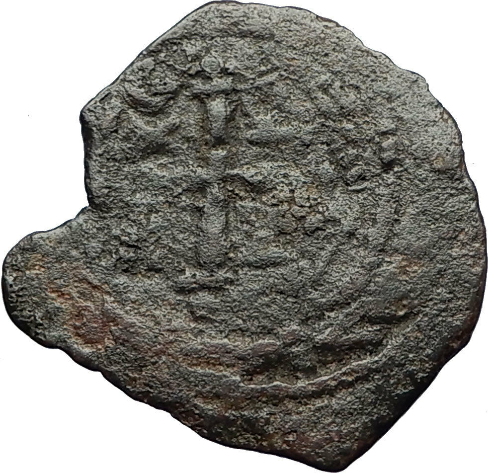 CRUSADERS of Antioch Tancred Ancient 1101AD Byzantine Time Coin CROSS i69680