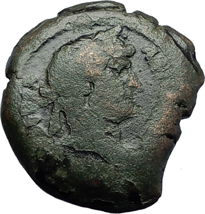 HADRIAN Authentic Ancient 136AD Alexandria Egypt Obol Roman Coin KALATHOS i70736