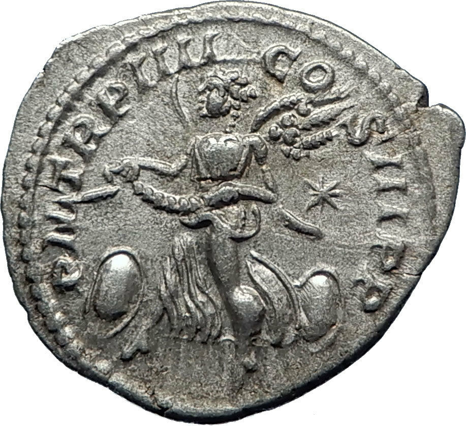 ELAGABALUS 220AD Rome Authentic Genuine Ancient Silver Roman Coin VICTORY i70284