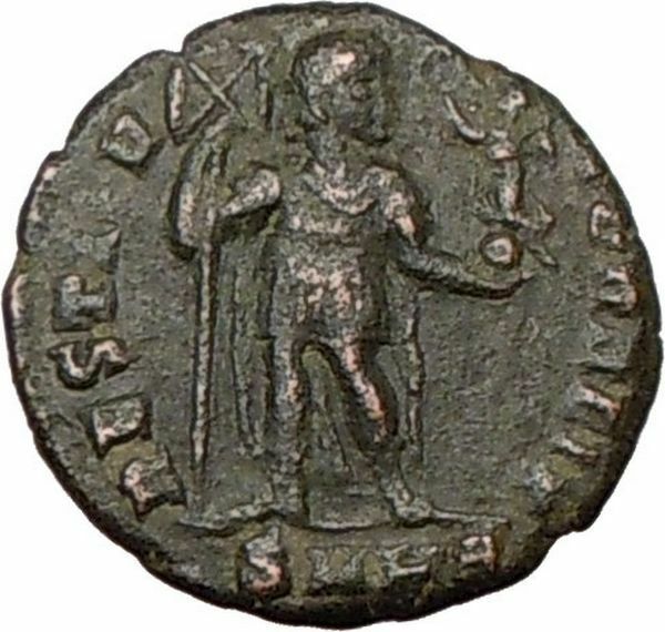 VALENTINIAN I 364AD Ancient Roman Coin Labarum CHI-RHO CHRIST Monogram i19246