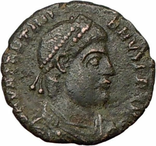 VALENTINIAN I 364AD Ancient Roman Coin Labarum CHI-RHO CHRIST Monogram i19246