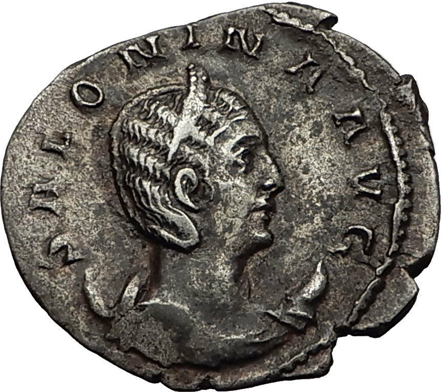 Salonina 257AD Authentic Genuine Silver Ancient Roman Coin Venus Love i58981