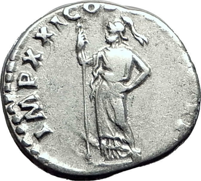 DOMITIAN son of Vespasian 81AD Silver Ancient Roman Coin Athena Minerva i64478