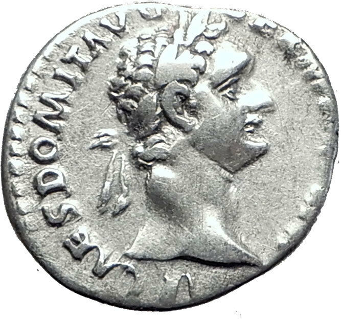 DOMITIAN son of Vespasian 81AD Silver Ancient Roman Coin Athena Minerva i64478