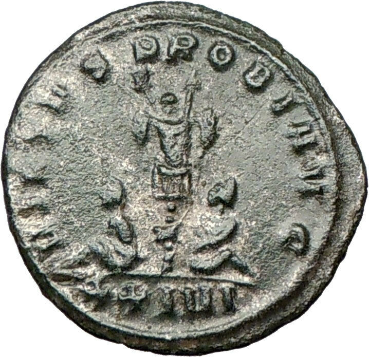 PROBUS 279AD Silvered Rare Ancient Roman Coin Trophy Tropaion i18746