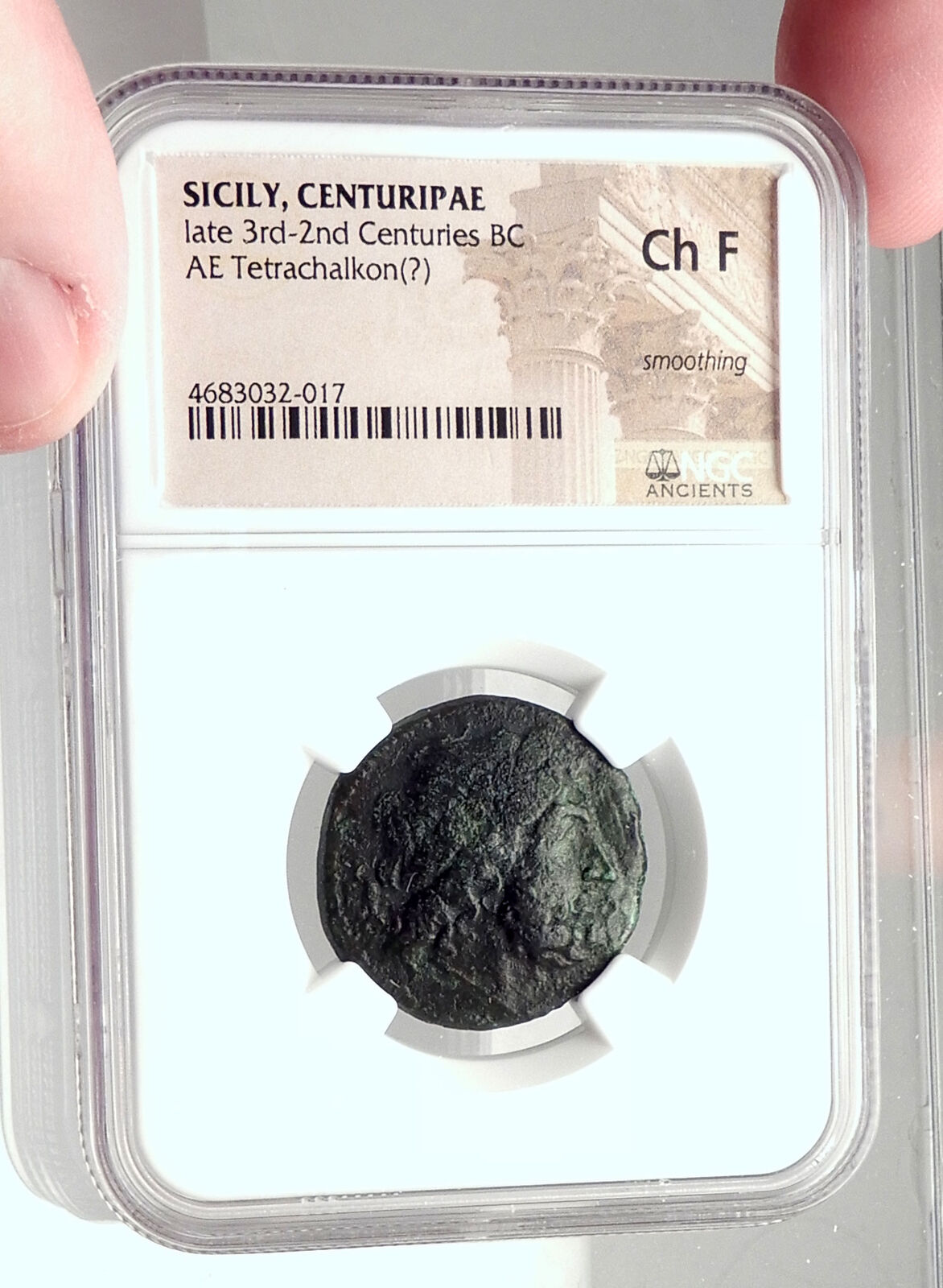 KENTORIPAE in SICILY Authentic Ancient 3-2ndCenBC Greek Coin ZEUS NGC i72882