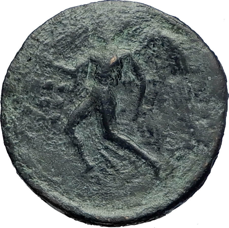 Himera in Sicily 420BC Ancient Greek Coin Naked youth on goat Nike i73984