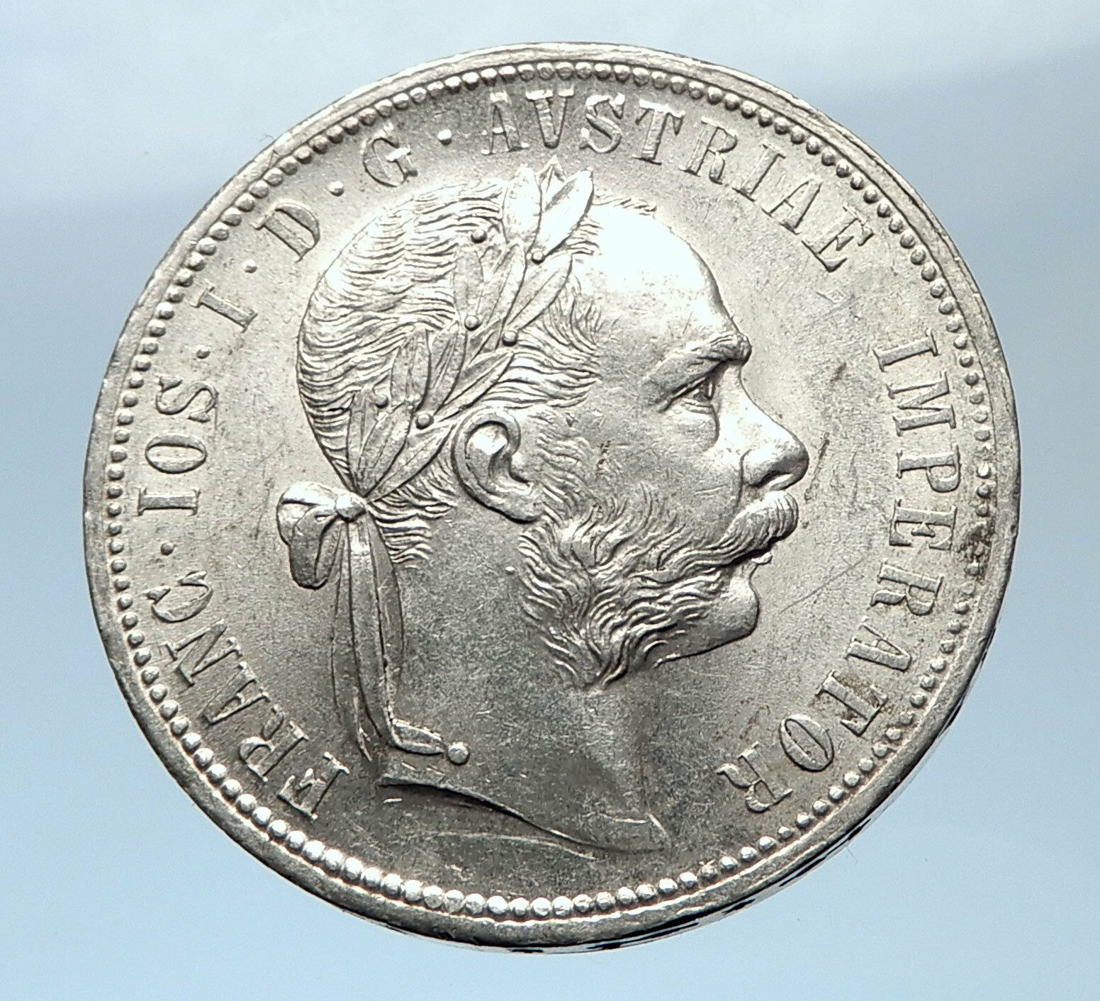 1877 AUSTRIA FRANZ JOSEPH I Silver Mint State Silver Florin Vintage Coin i73861