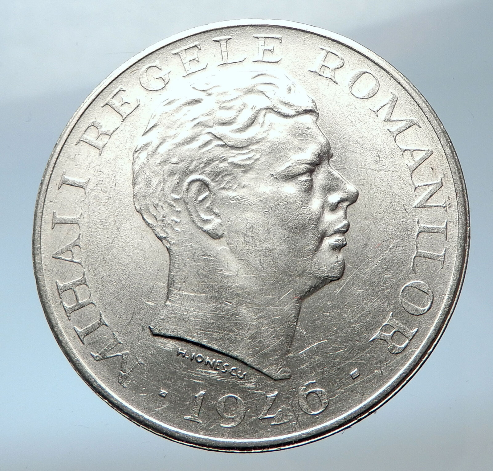 1946 ROMANIA under Michael I w Romanian Lady and Bird Silver Vintage Coin i73849