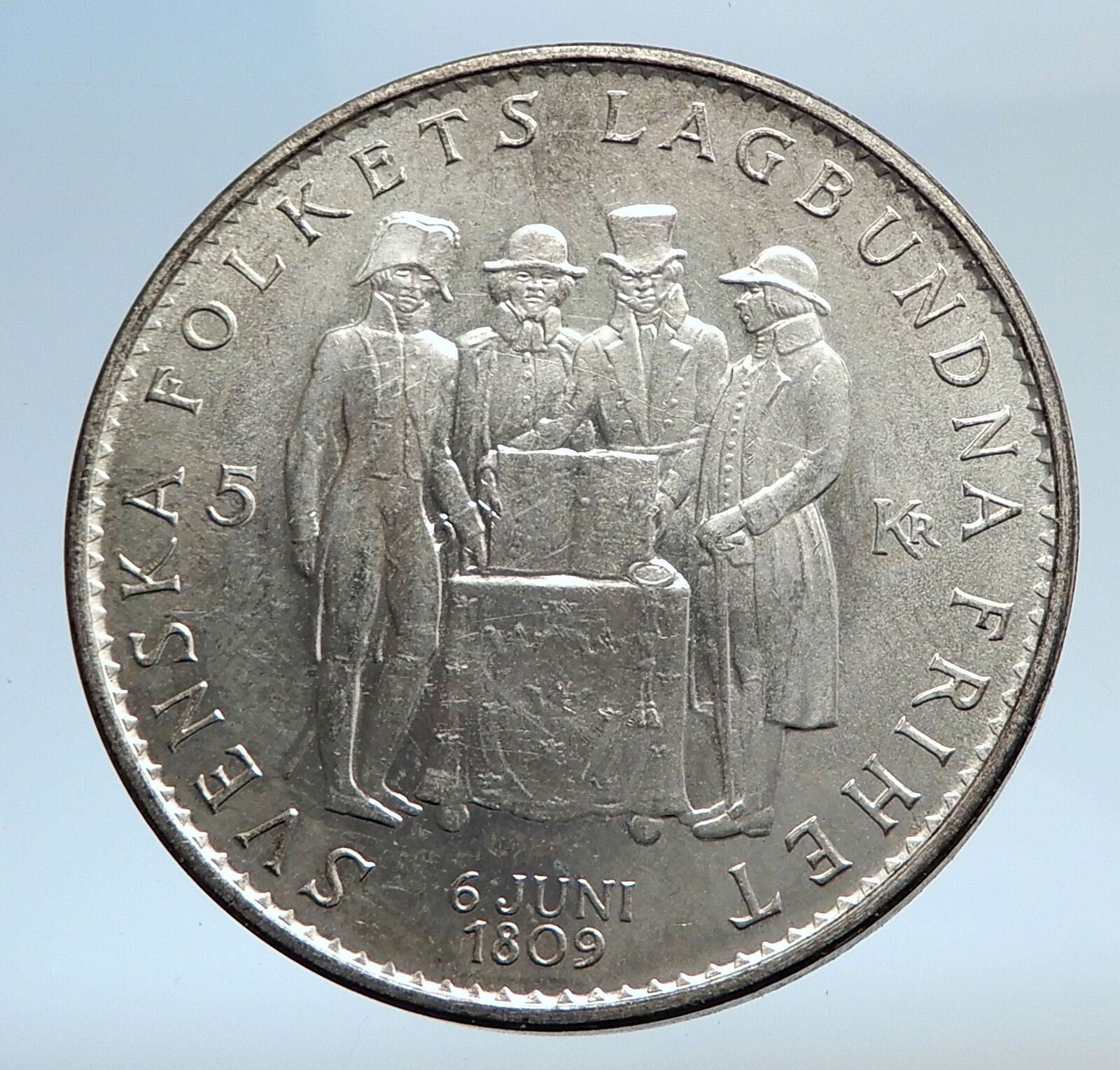 1959 SWEDEN King GUSTAV VI ADOLF Silver SWEDISH Coin CONSTITUTION Signing i74313