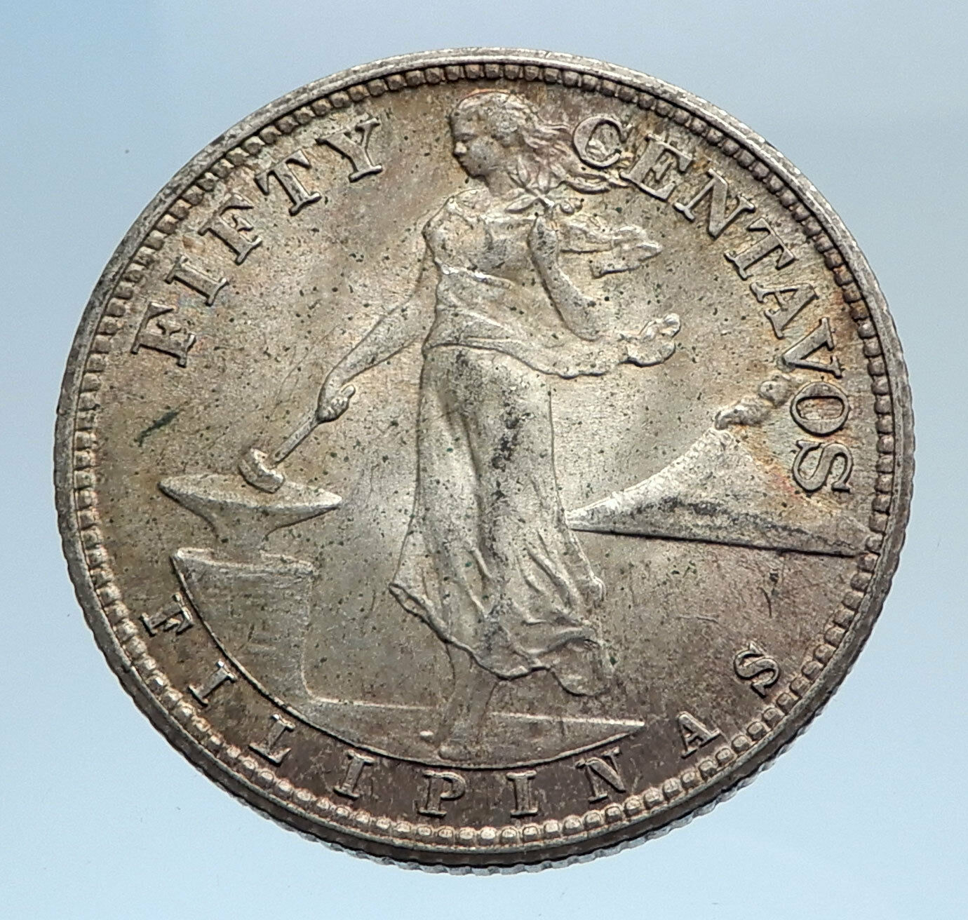 1944 S PHILIPPINES - FIFTY Centavos United States of America Silver Coin i74281