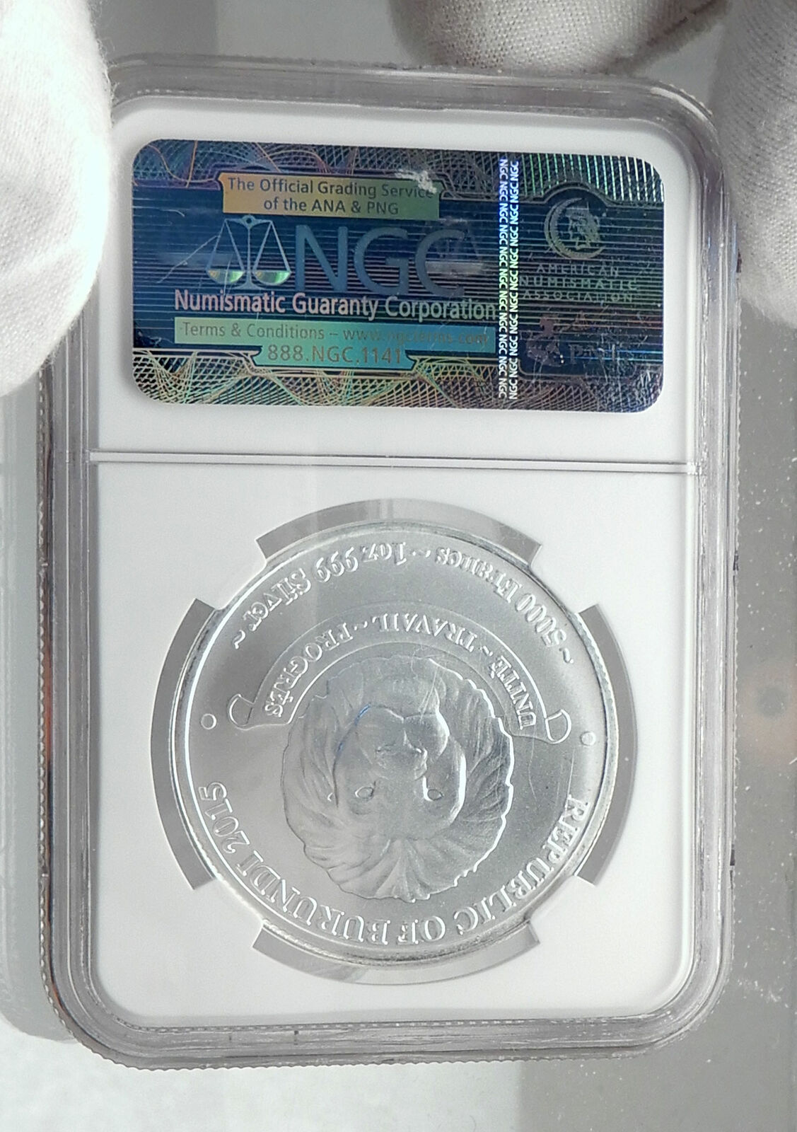 2015 BURUNDI Country in AFRICA Silver 5000 Francs AFRICAN LION Coin NGC i81297