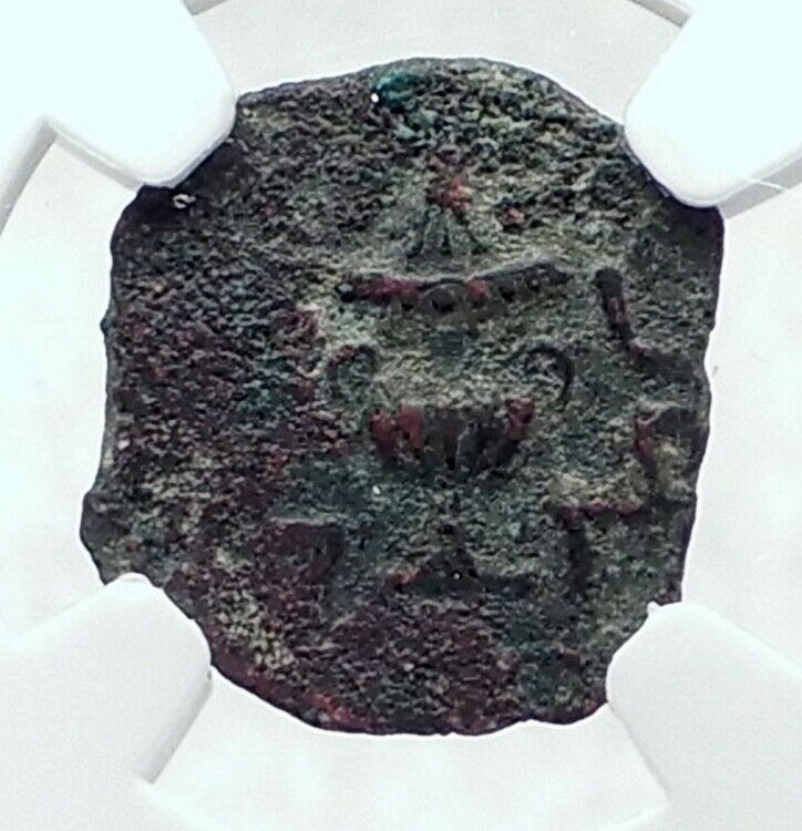 Authentic Ancient JEWISH WAR v ROMANS 68AD Yr3 JERUSALEM Coin AMPHORA NGC i81418