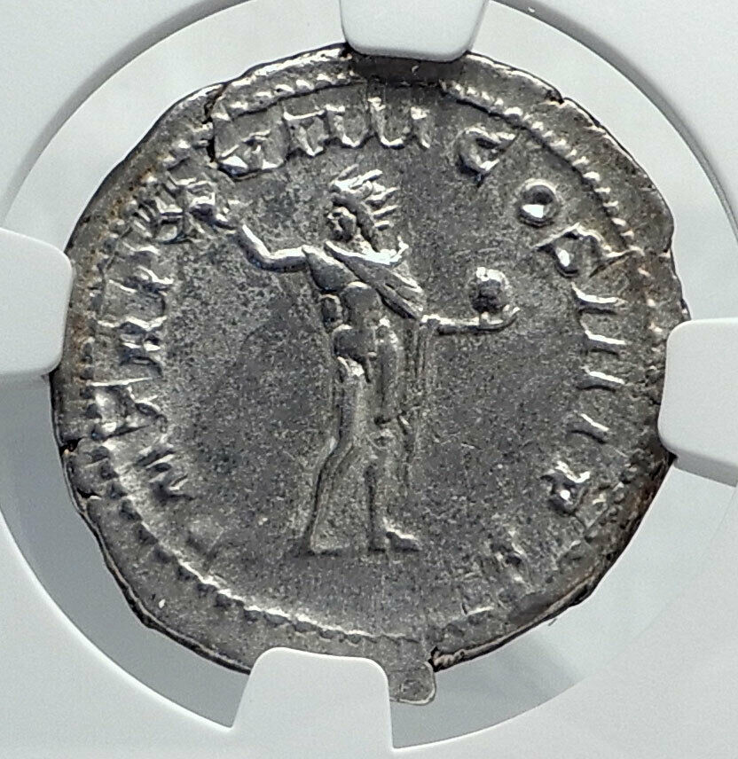 CARACALLA Authentic Ancient 216AD Rome Silver Roman Coin SOL SUN NGC i81544