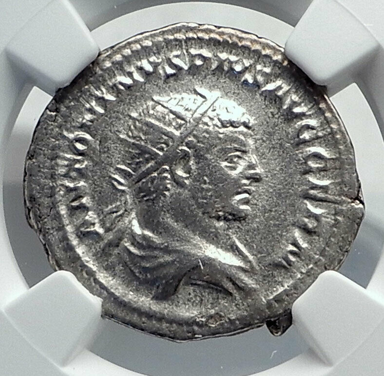 CARACALLA Authentic Ancient 216AD Rome Silver Roman Coin SOL SUN NGC i81544