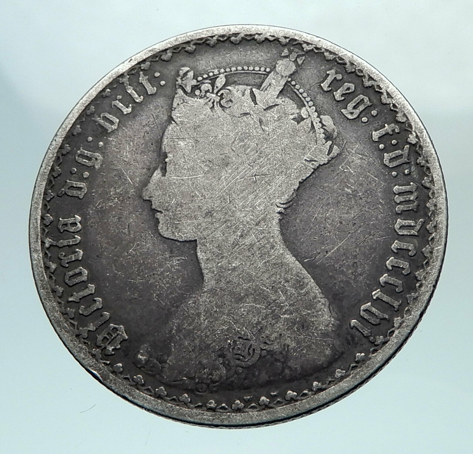 1851-87 UK Great Britain United Kingdom QUEEN VICTORIA Florin Silver Coin i81235