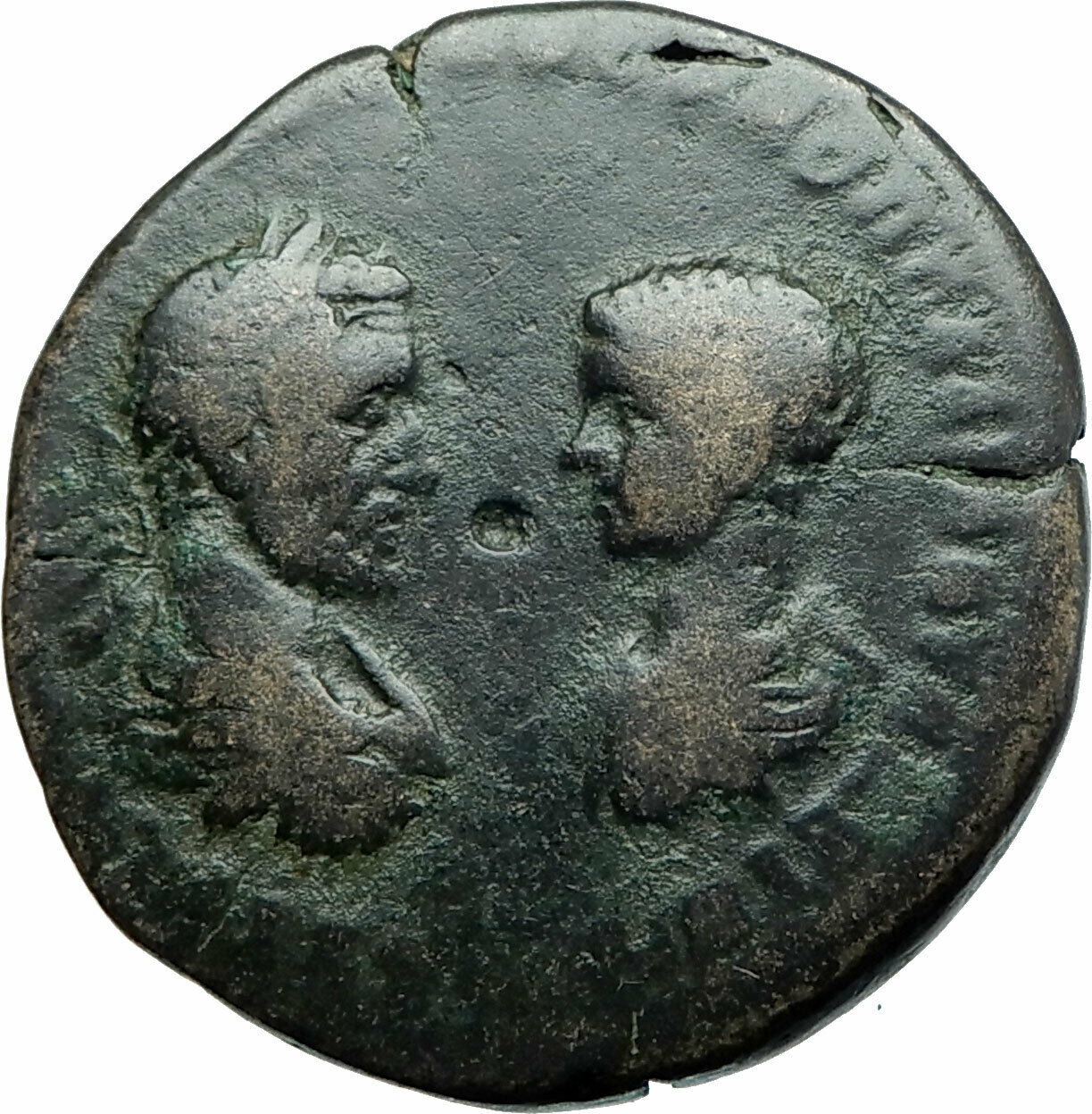 MACRINUS & SON DIADUMENIAN Ancient 217AD Marcianopolis Roman Coin SERAPIS i79025