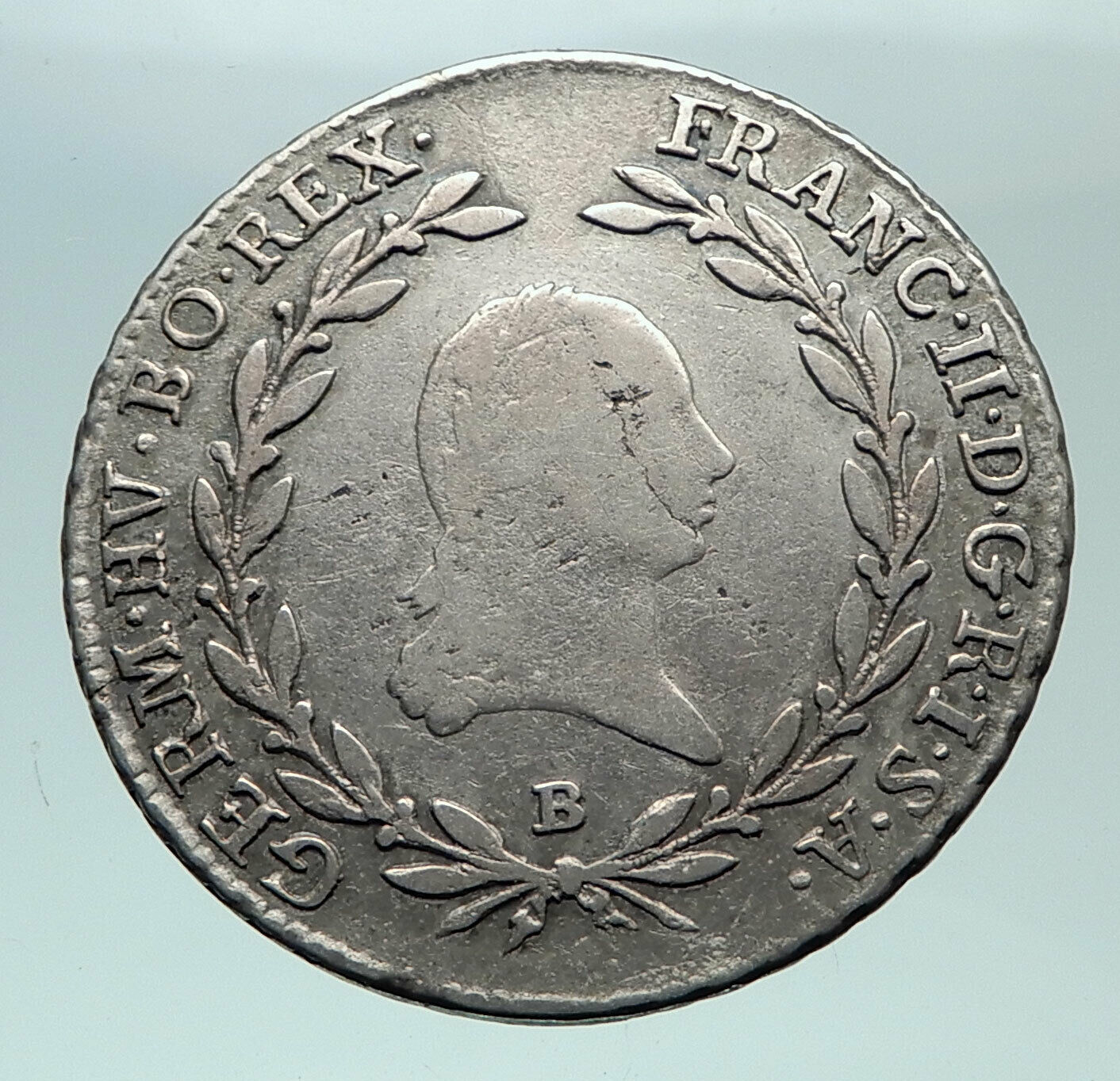 1794 B AUSTRIA Emperor Franz II Hapsburg Genuine Silver 20 Kreuzer Coin i81472