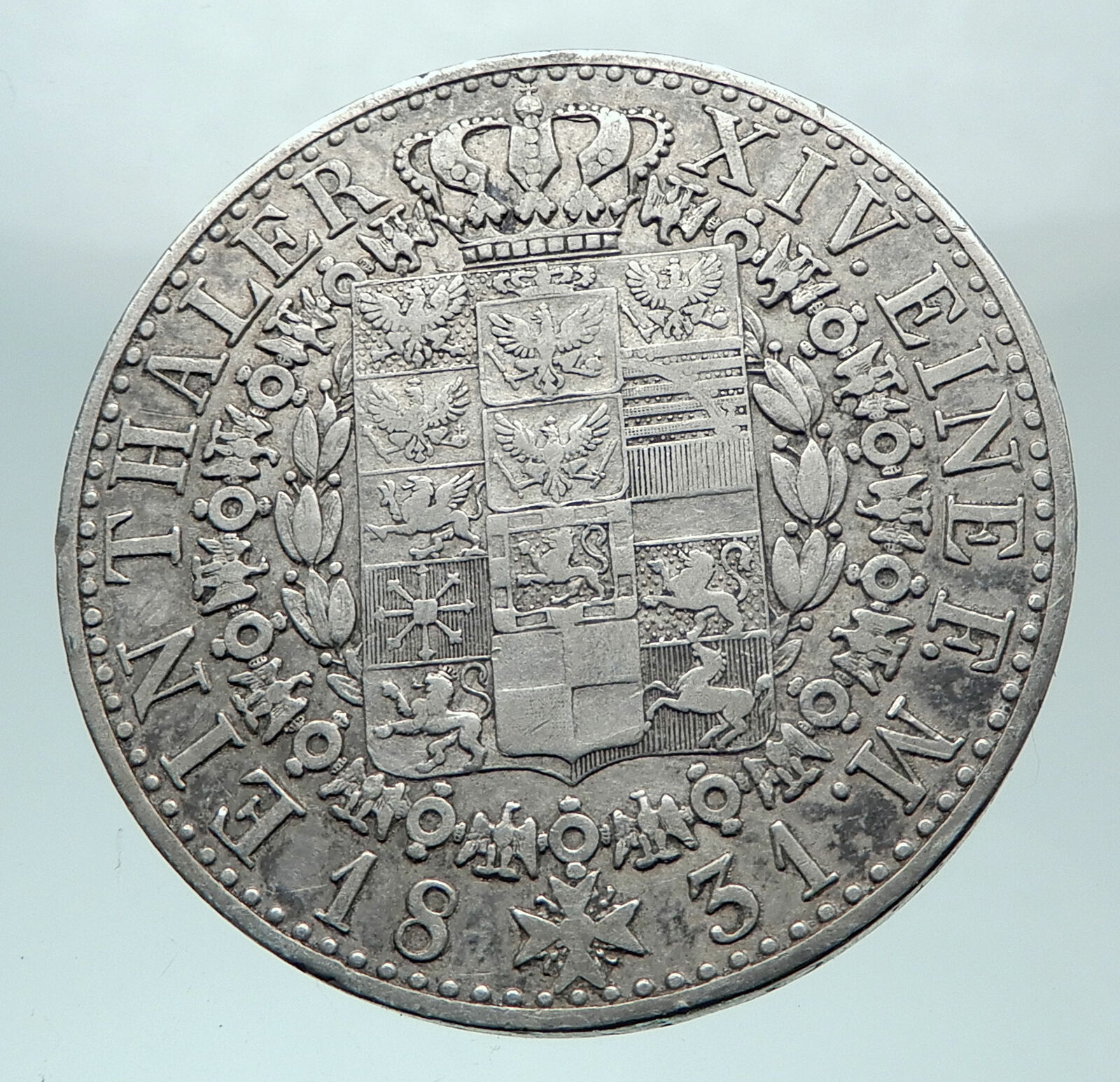 1831 Germany PRUSSIA KINGDOM King Wilhelm III Genuine Silver Thaler Coin i81553