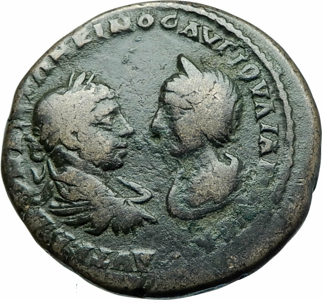 ELAGABALUS & JULIA MAESA 218AD Ancient Marcianopolis Roman Coin w TYCHE i79036