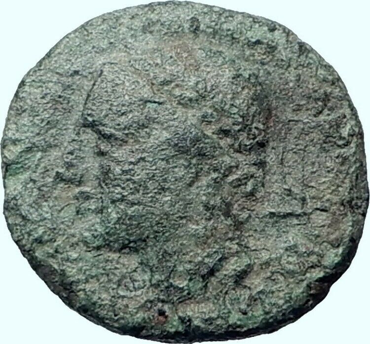 LEONTINOI in SICILY 200BC Apollo Lion R1 Authentic Ancient Greek Coin i41364