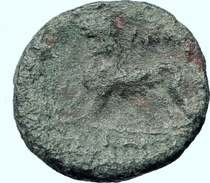 LEONTINOI in SICILY 200BC Apollo Lion R1 Authentic Ancient Greek Coin i41364