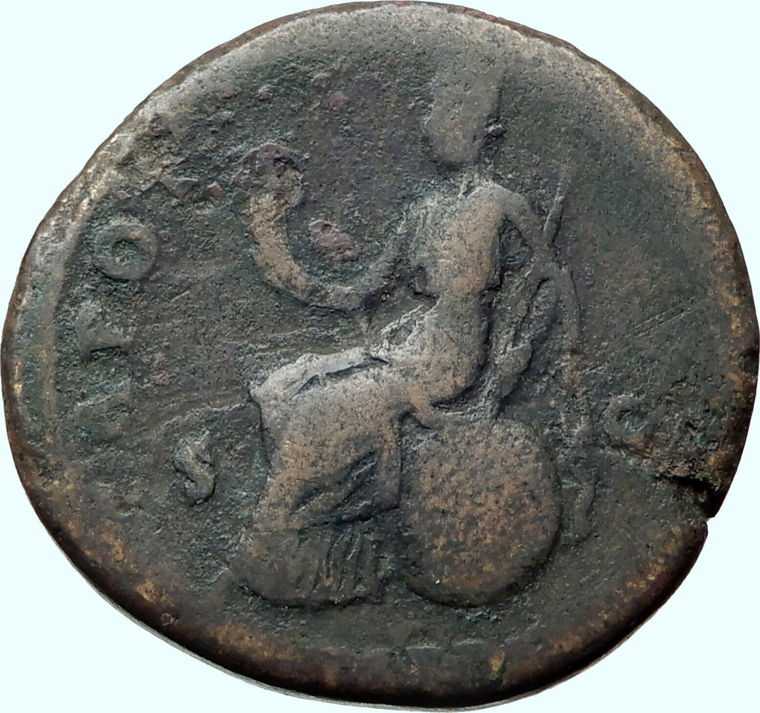 ANTONINUS PIUS Authentic Ancient 140AD Rome SESTERTIUS Roman Coin ROMA i42120