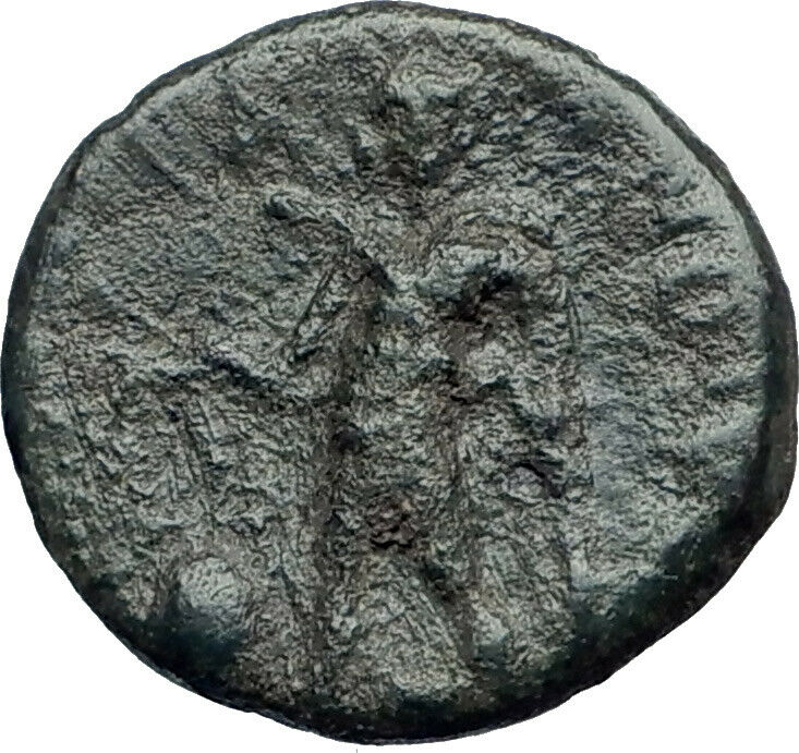 KATANE in SICILY 3rdCenBC Serapis Isis Apollo Original Ancient Greek Coin i43661