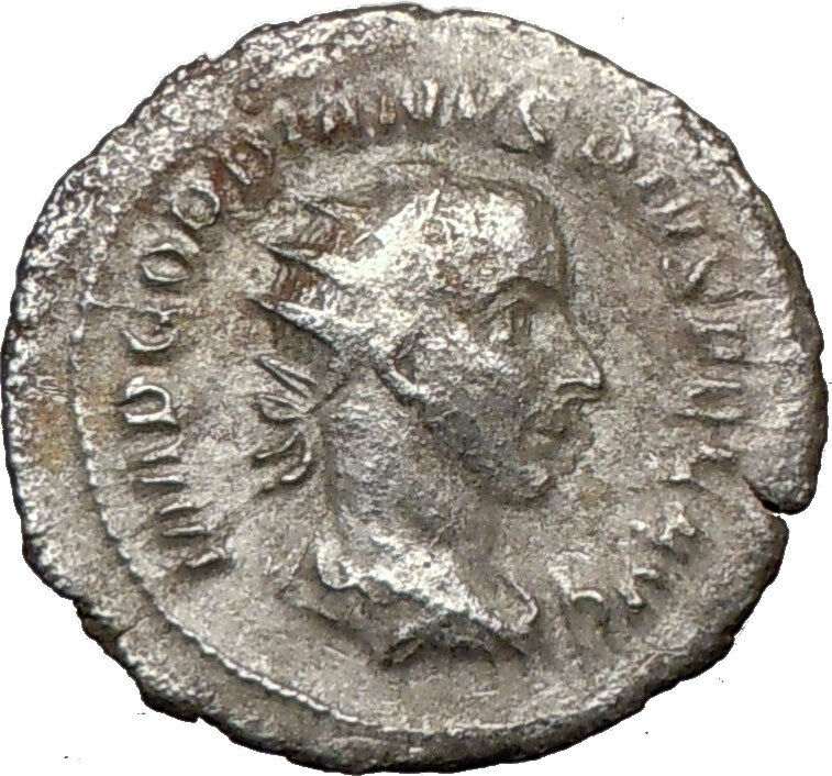 GORDIAN III Ancient Silver Roman Coin NUDE 'Farnese' Bisexual HERCULES i20197