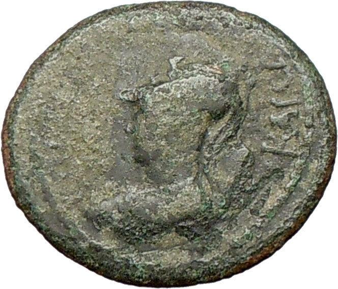 Greek City 1st Cent BC Authentic Ancient Greek Coin Athena Cult Temple i28179