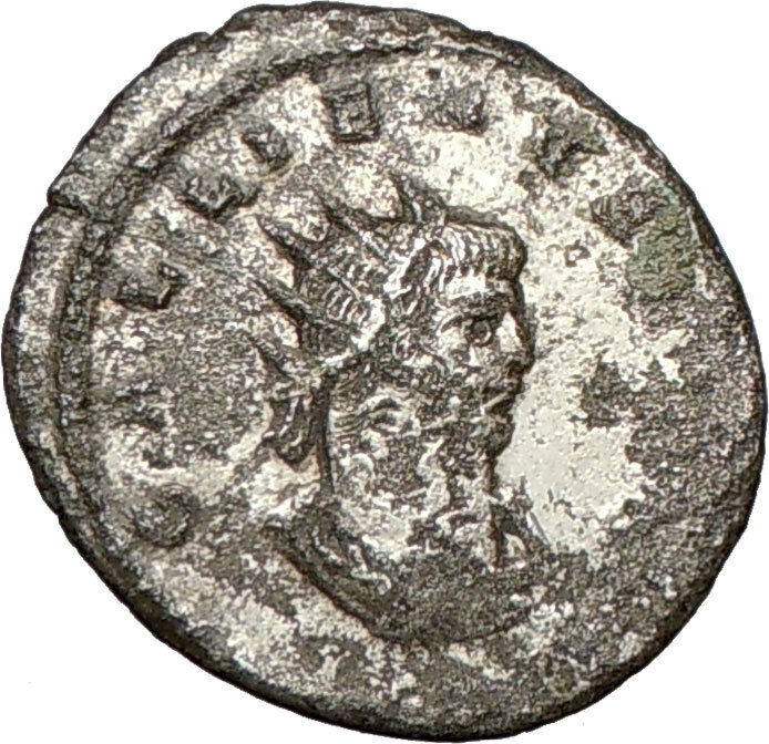 GALLIENUS son of Valerian I Rare Silvered Ancient Roman Coin SOL Cult i24493