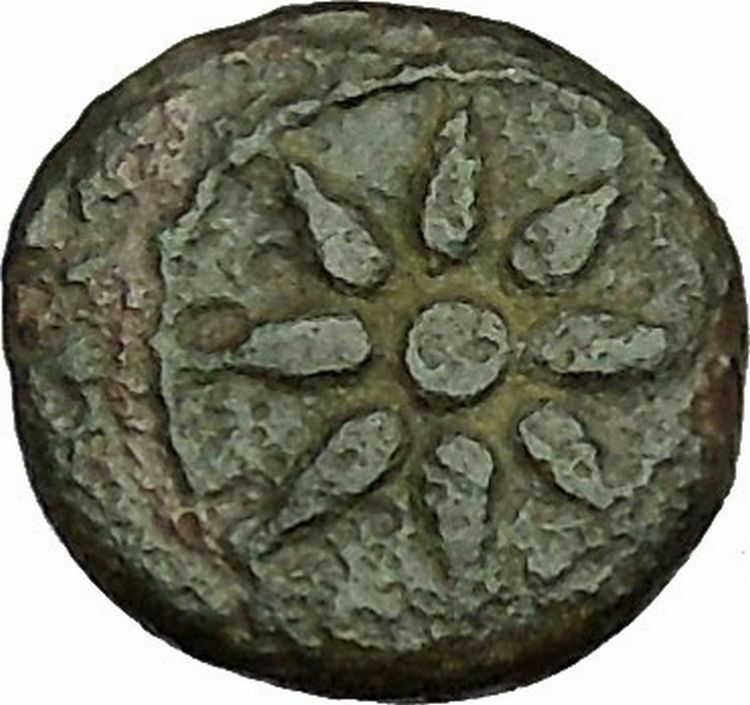 URANOPOLIS in MACEDONIA 300BC Aprodite as Uranus Earth Globe Greek Coin i39793