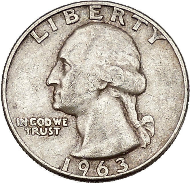 President GEORGE WASHINGTON 1963 Quarter Dollar United States Silver Coin i43129