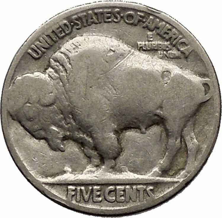 1929 BUFFALO NICKEL 5 Cents of United States of America USA Antique Coin i43735