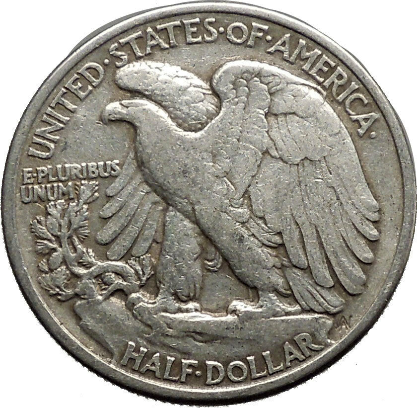 1943 WALKING LIBERTY Half Dollar Bald Eagle United States Silver Coin i44674