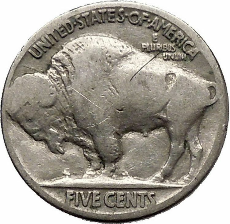 1935 BUFFALO NICKEL 5 Cents of United States of America USA Antique Coin i43779