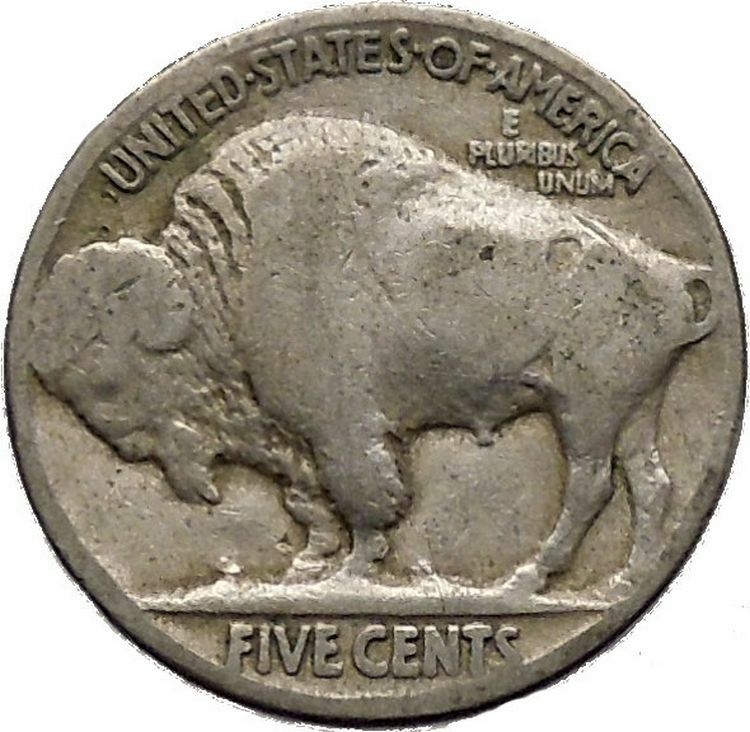 1925 BUFFALO NICKEL 5 Cents of United States of America USA Antique Coin i43674