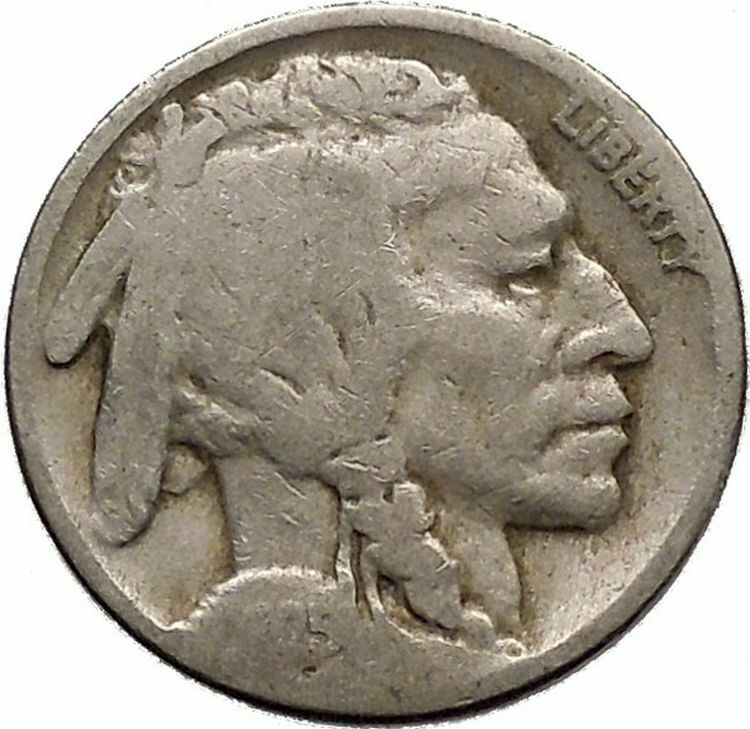 1925 BUFFALO NICKEL 5 Cents of United States of America USA Antique Coin i43674