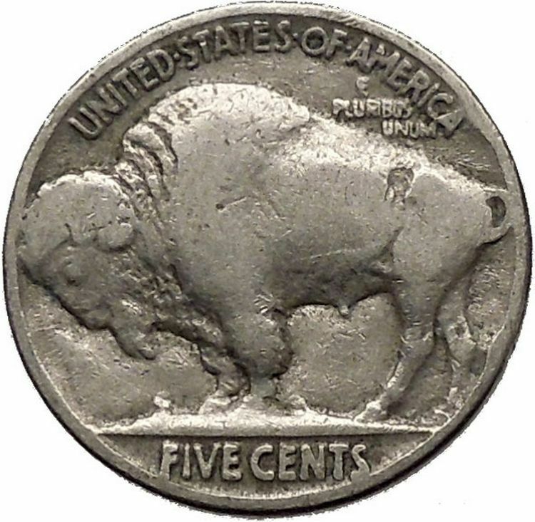 1934 BUFFALO NICKEL 5 Cents of United States of America USA Antique Coin i43760