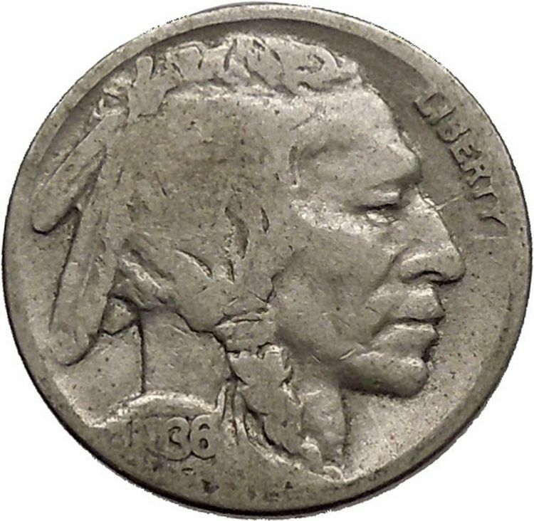 1936 BUFFALO NICKEL 5 Cents of United States of America USA Antique Coin i43840