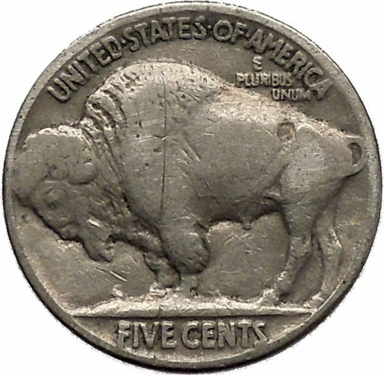 1937 BUFFALO NICKEL 5 Cents of United States of America USA Antique Coin i43876