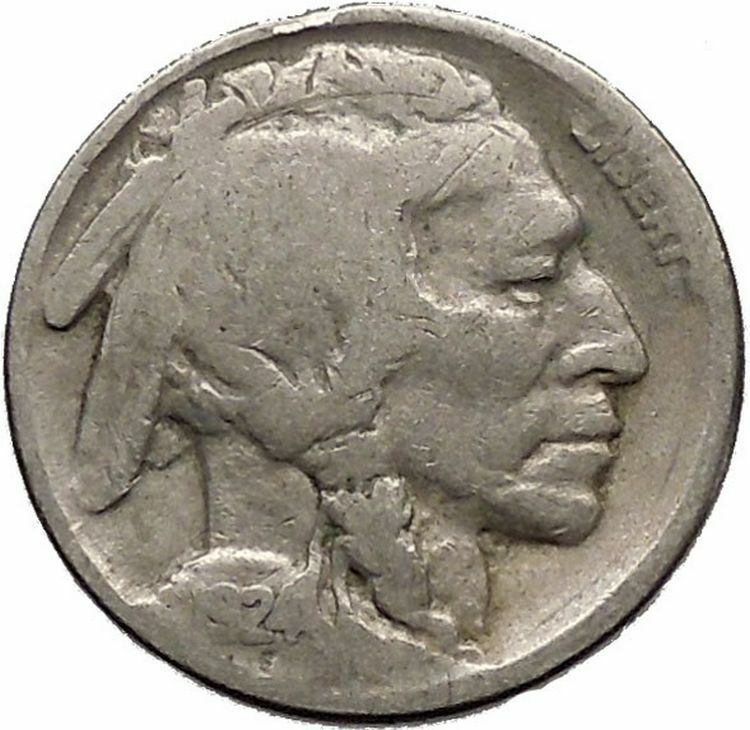 1924 BUFFALO NICKEL 5 Cents of United States of America USA Antique Coin i43665